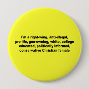 Macaron Rond 10 Cm Je suis une droite, femelle chrisitan