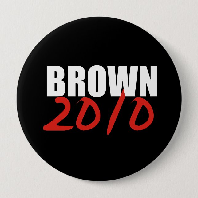 Macaron Rond 10 Cm JERRY BROWN Election Gear (Devant)