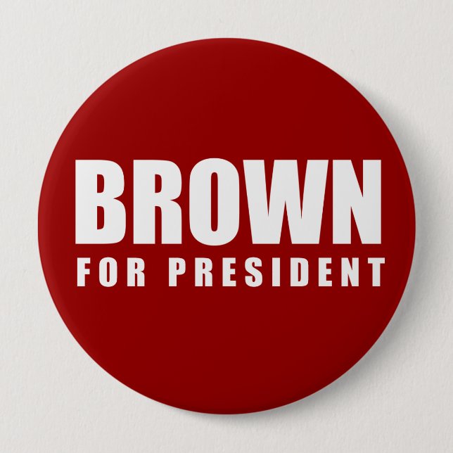 Macaron Rond 10 Cm JERRY BROWN Election Gear (Devant)