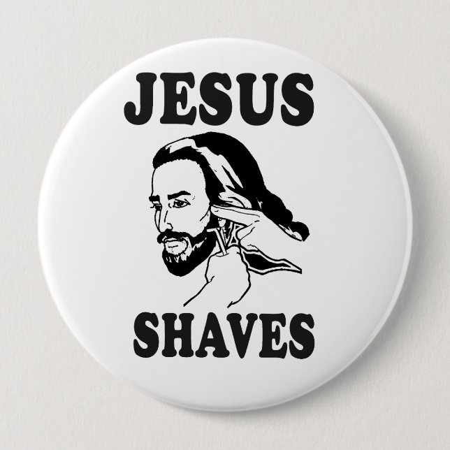 MACARON ROND 10 CM JESUS SHAVES (Devant)