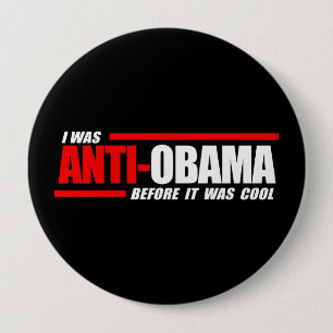 Macaron Rond 10 Cm J'étais Anti-Obama avant que c'ait été blanc fr