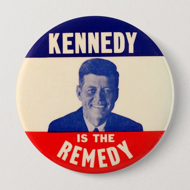 Macaron Rond 10 Cm (John F.) Kennedy est le remède (Devant)