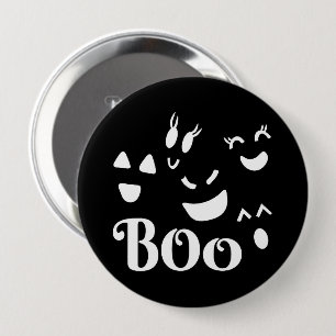 Macaron Rond 10 Cm Joli fantôme Halloween BOO noir et blanc