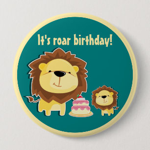 Macaron Rond 10 Cm Joli Lion Et Baby Cub Anniversaire de enfant