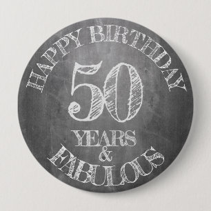 Macaron Rond 10 Cm Joyeux anniversaire - 50 ans et fabuleux