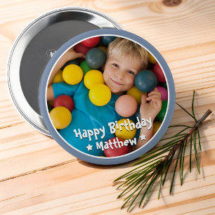 Macaron Rond 10 Cm Joyeux Anniversaire Moderne Simple Étoile Photo