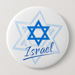 Macaron Rond 10 Cm Joyeux Israel Independence Day Blue Star de David
