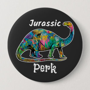 Macaron Rond 10 Cm Jurassic Perk Dinosaure Coloré Noir