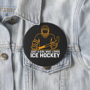 Macaron Rond 10 Cm Juste Une Fille Qui Aime Le Hockey Sur Glace Hocke
