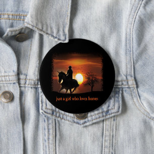Macaron Rond 10 Cm juste une fille qui aime les chevaux
