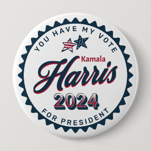 Macaron Rond 10 Cm Kamala Harris 2024   Mon vote est grand