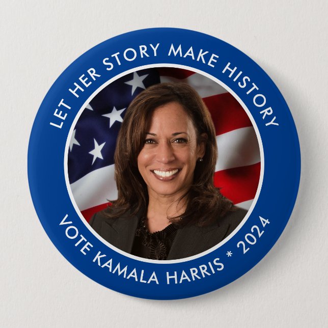 Macaron Rond 10 Cm Kamala Harris 2024 Photo historique collective (Devant)