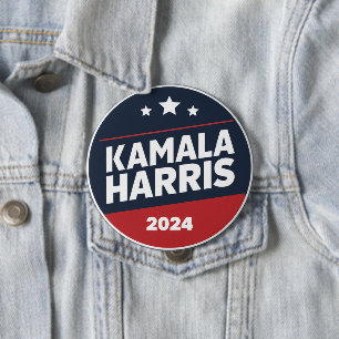 Macaron Rond 10 Cm Kamala Harris 2024 Pour Élection Présidentielle Ré