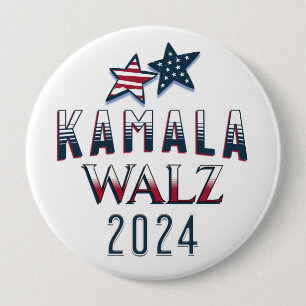 Macaron Rond 10 Cm Kamala Harris et Tim Walz 2024