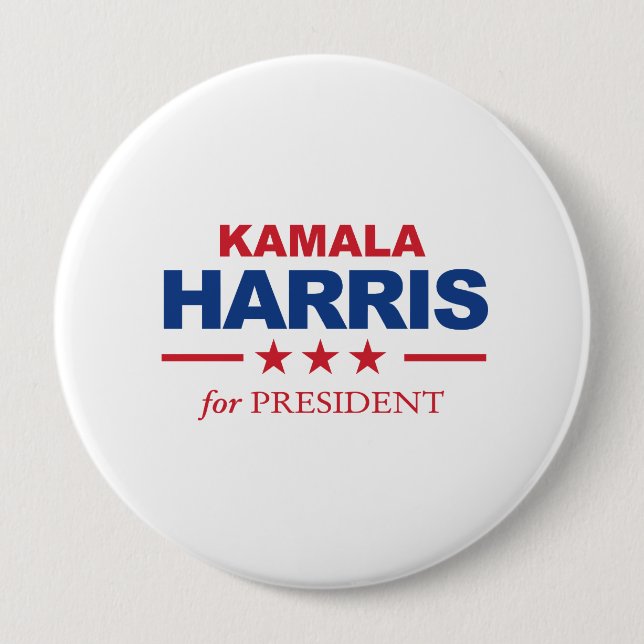 Macaron Rond 10 Cm Kamala Harris pour le président - (Devant)