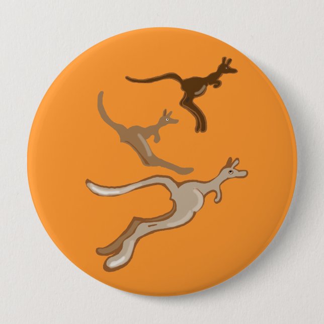 Macaron Rond 10 Cm Kangaroos australien (Devant)