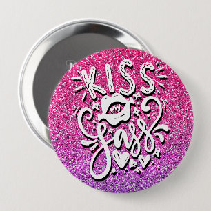 MACARON ROND 10 CM KISS MON SASS PARTIES SCINTILLANT PERSONNALISÉE TY