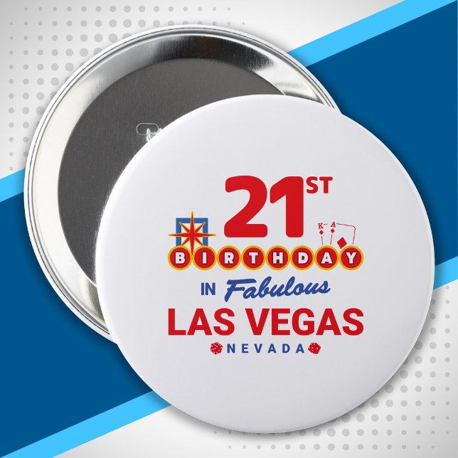 Macaron Rond 10 Cm Las Vegas Birthday Party (Créateur téléchargé)