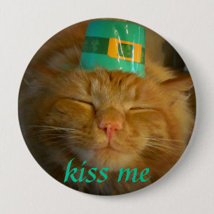 Macaron Rond 10 Cm Le chat irlandais de lutin veut le baiser