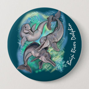 Macaron Rond 10 Cm Le dauphin de la rivière Baiji a perdu des échos