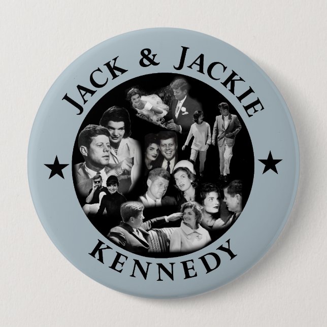 Macaron Rond 10 Cm Le Kennedys : Jack et Jackie (Devant)