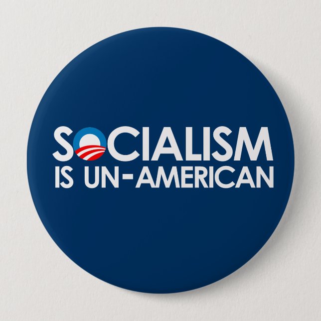 Macaron Rond 10 Cm Le socialisme est UnAmerican (Devant)