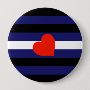 MACARON ROND 10 CM LEATHER PRIDE STRIPED HEART HORIZONTAL - 2014 PRID