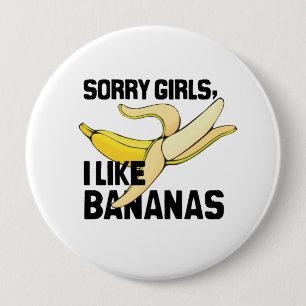 MACARON ROND 10 CM LES FILLES DÉSOLÉES J'AIME LES BANANES - .PNG
