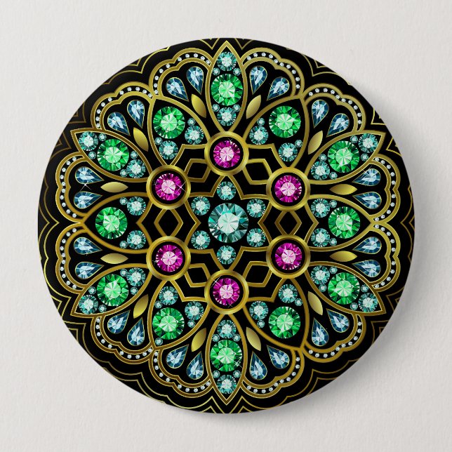 Macaron Rond 10 Cm LG. Bling Brooch / Épingle pour les dames .... : ) (Devant)