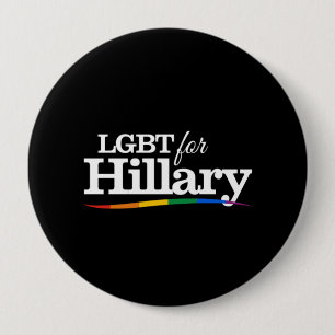 Macaron Rond 10 Cm LGBT pour Hillary - noir  blanc-