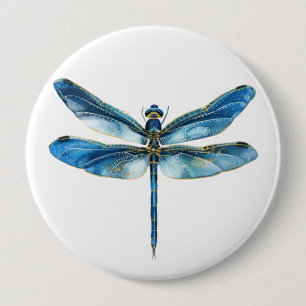 Macaron Rond 10 Cm libellule bleue