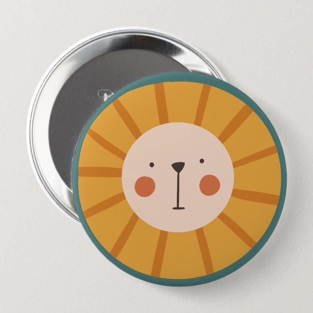 Macaron Rond 10 Cm Lion Cute Orange (Devant & derrière)