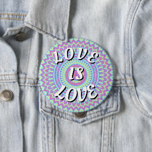 Macaron Rond 10 Cm Love Is Love Pride Button