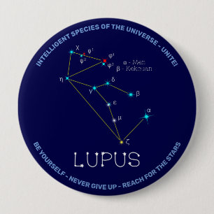 Macaron Rond 10 Cm Lupus de constellation de l'hémisphère sud