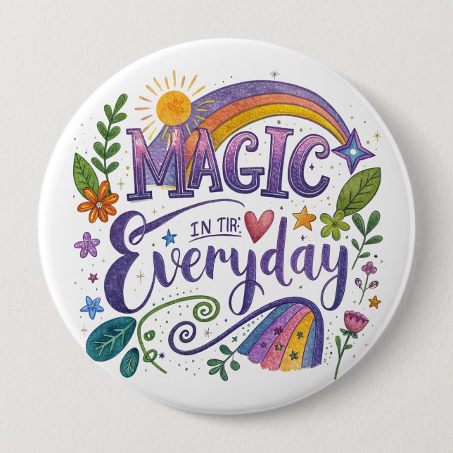 Macaron Rond 10 Cm "Magic in Everyday" Button (Devant)