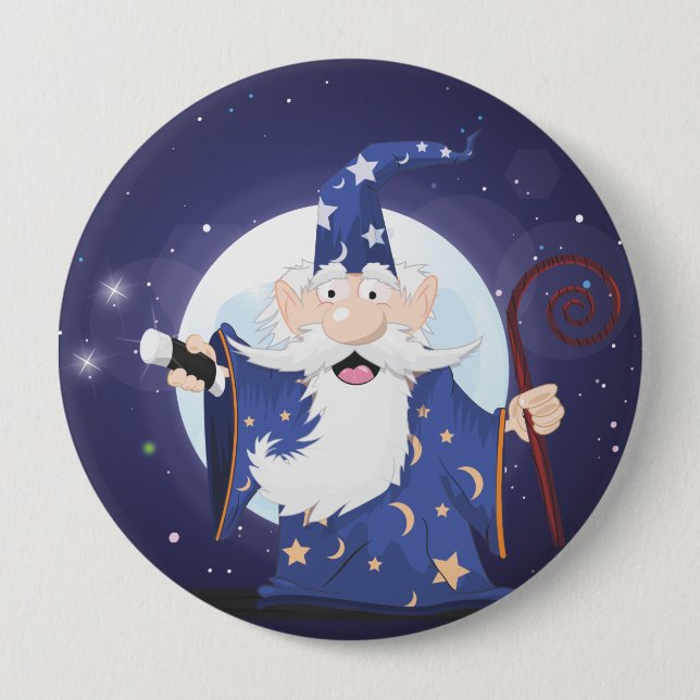 Macaron Rond 10 Cm Magicien (Devant)