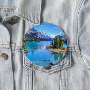 Macaron Rond 10 Cm Maligne Lake, Alberta, Canada