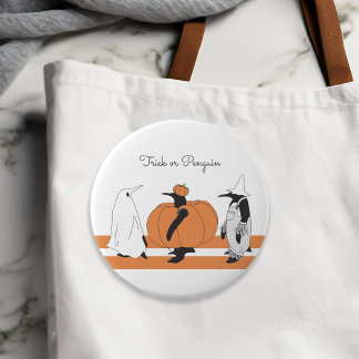 Macaron Rond 10 Cm Manchot de citrouille personnalisé drôle Halloween