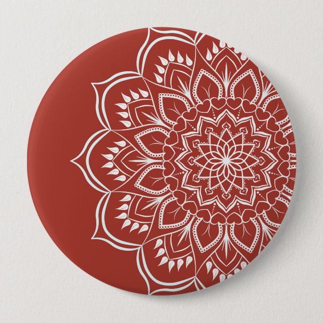 Macaron Rond 10 Cm Mandala boho bohemian (Devant)