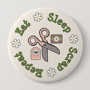 Macaron Rond 10 Cm Mangez le Pin de répétition de chute de sommeil