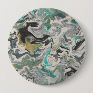 Macaron Rond 10 Cm Marbrure de pierre avec veines de turquoise 4" Ron