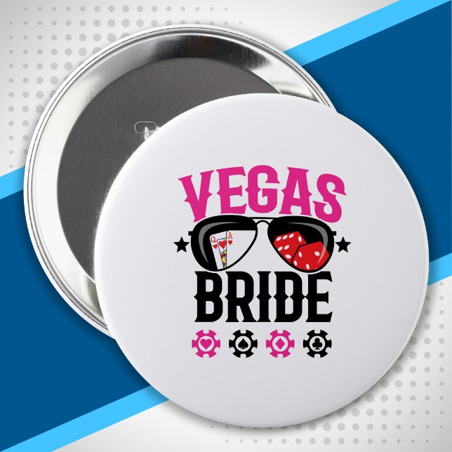Macaron Rond 10 Cm Mariage à Vegas - Mariée - Enterrement de vie de j (Créateur téléchargé)