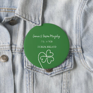 Macaron Rond 10 Cm Mariage de feuille de trèfle vert irlandais modern