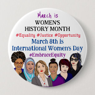 Macaron Rond 10 Cm Mars est la Journée internationale de la femme gra