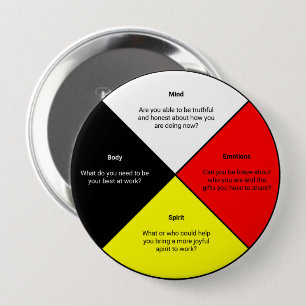Macaron Rond 10 Cm Medicine Wheel words Button