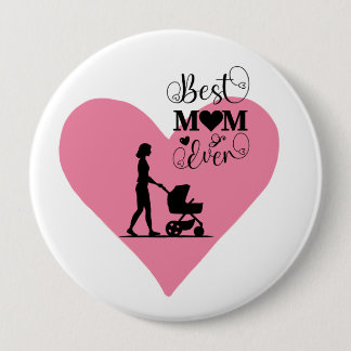 Macaron Rond 10 Cm "Meilleure maman jamais - Moments de coeur"