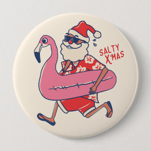 Macaron Rond 10 Cm Mele Kalikimaka Père Noël Flamant rose Getaways de