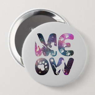 Macaron Rond 10 Cm Meow - Cute Cat Silhouettes et Empreintes de patte
