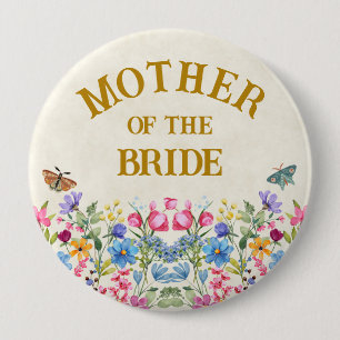 Macaron Rond 10 Cm Mère de la mariée Fleur papillon Partie de mariage