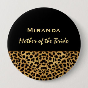 Macaron Rond 10 Cm Mère de l'Empreinte de léopard mariée Nom personna